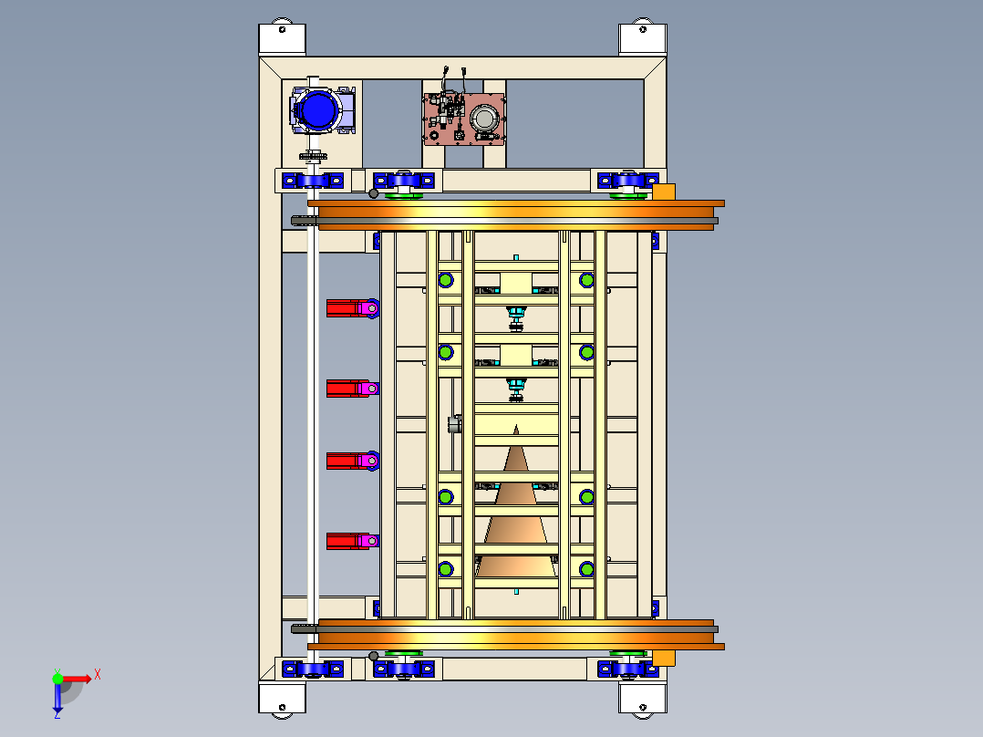 鼠笼转盘翻转机step俯视图