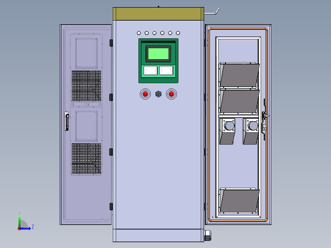 120KW新能源汽车充电柜sw22可编辑左视图