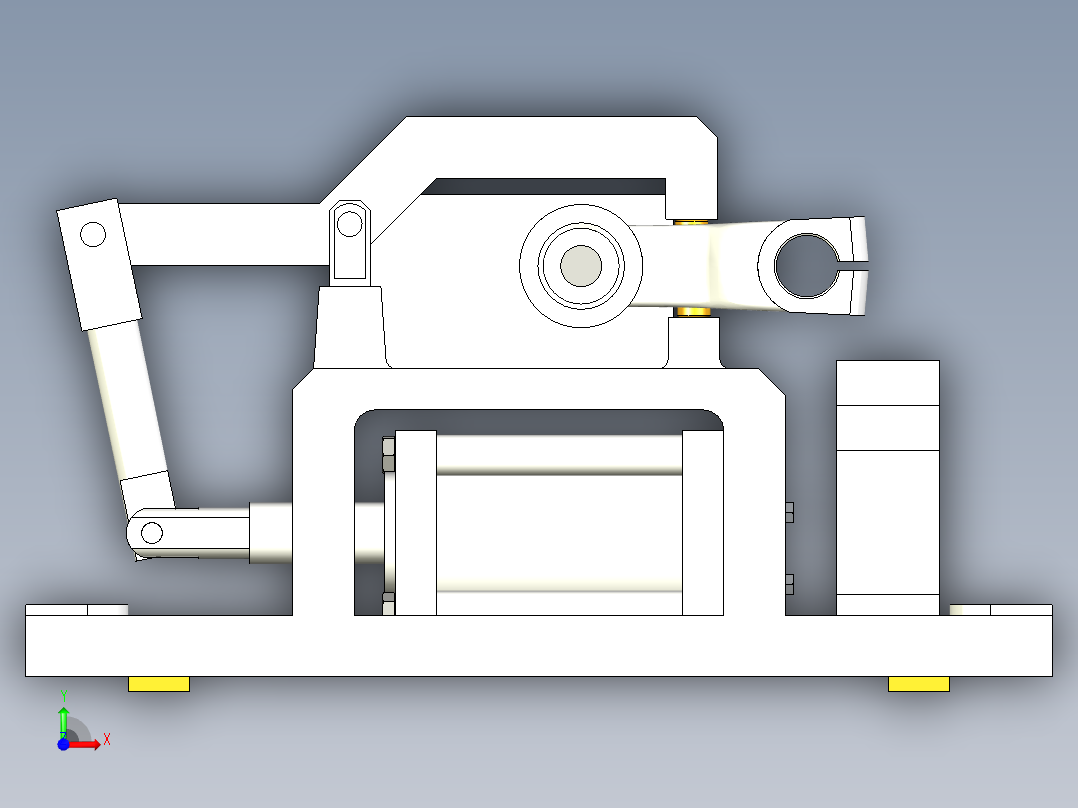 后钢板弹簧吊耳及夹具前视图