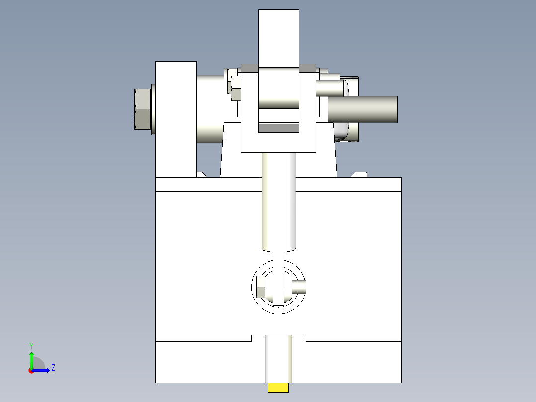后钢板弹簧吊耳及夹具左视图