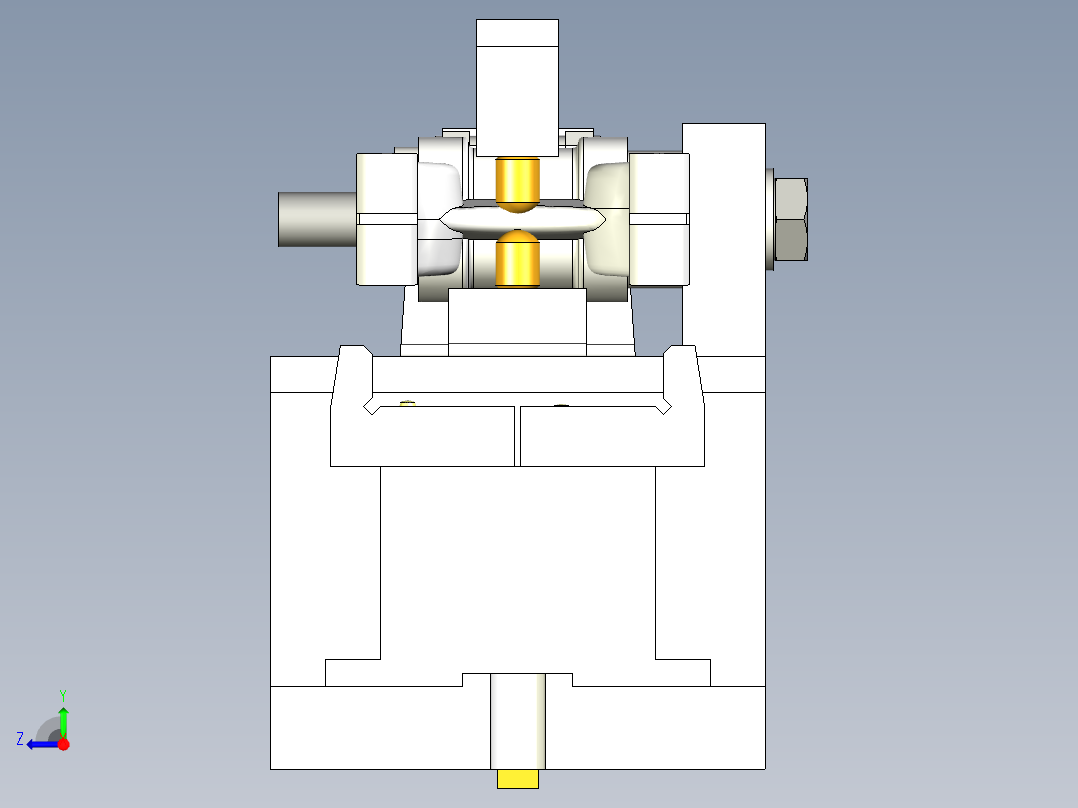 后钢板弹簧吊耳及夹具右视图