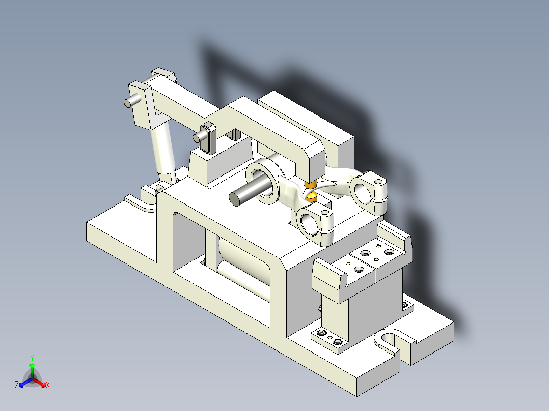 后钢板弹簧吊耳及夹具正等轴测图