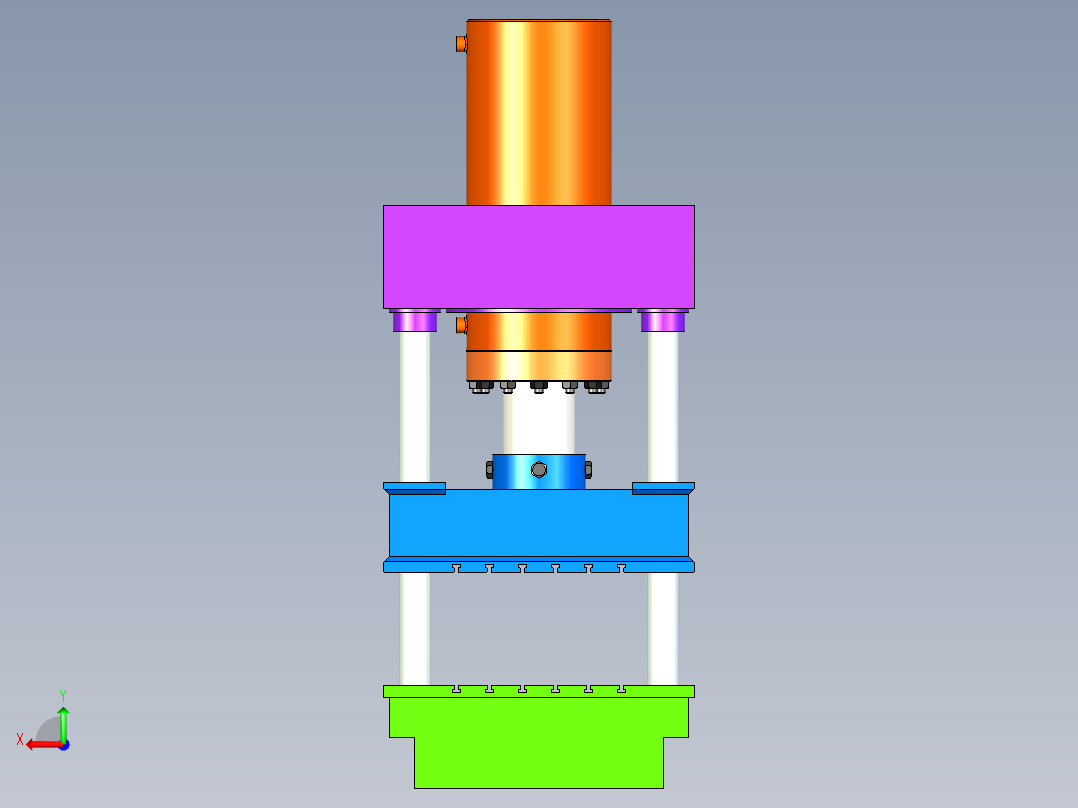大型锻压机后视图