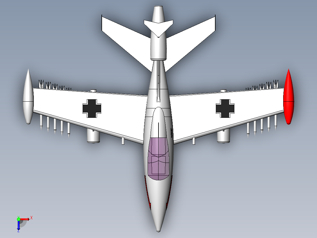 飞机模型俯视图