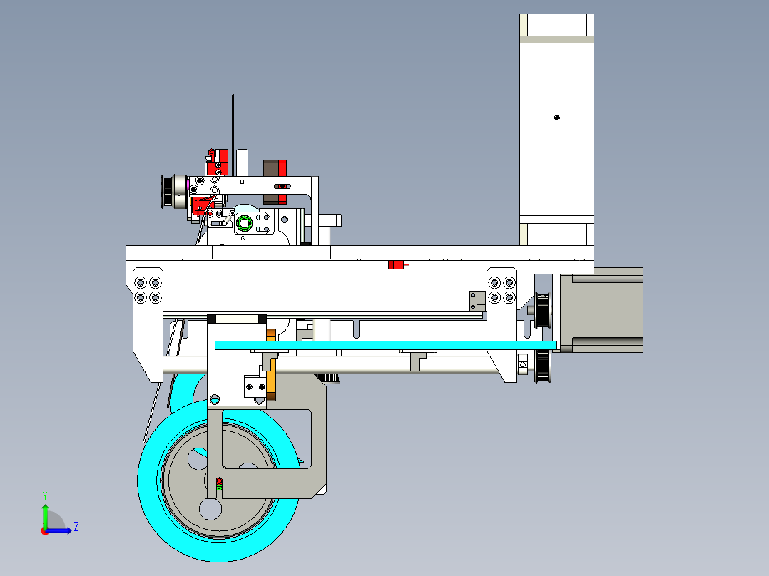 包装带自动放送机设计左视图