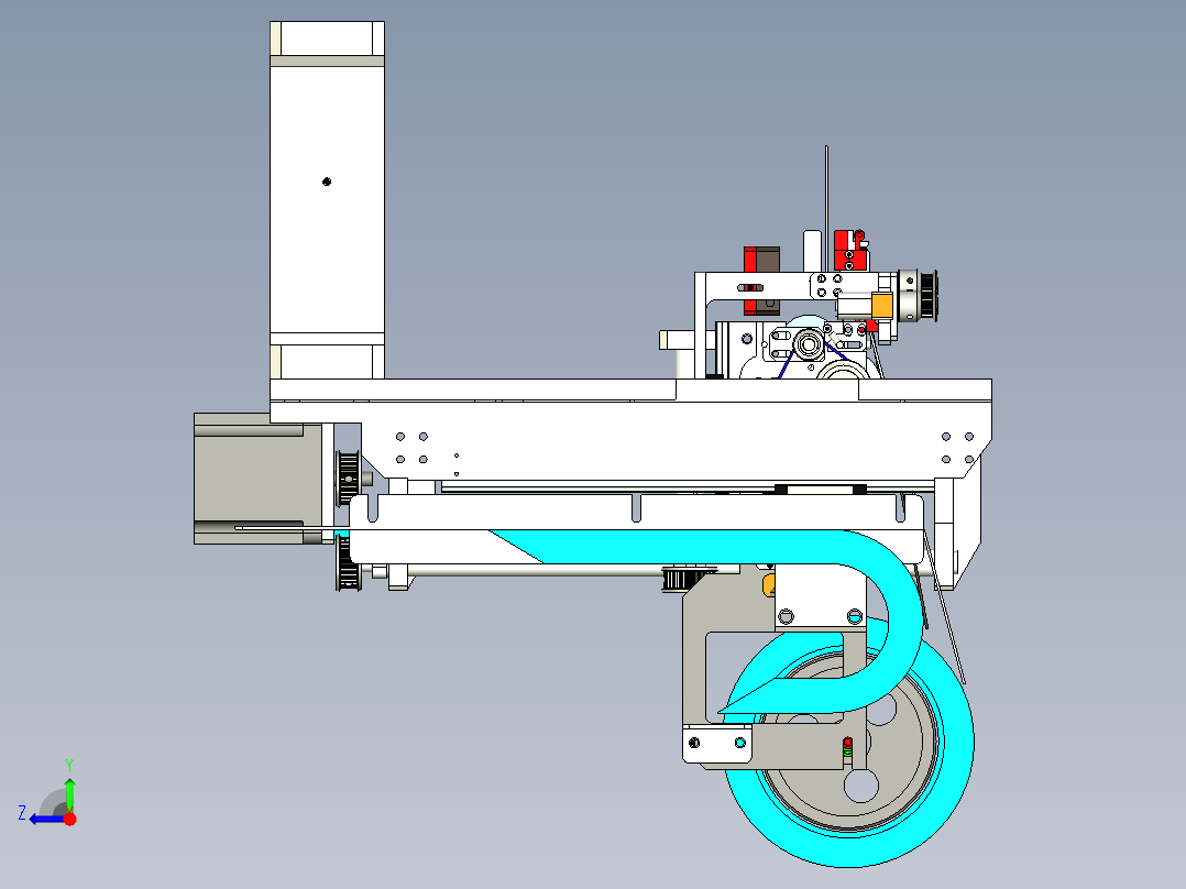 包装带自动放送机设计右视图
