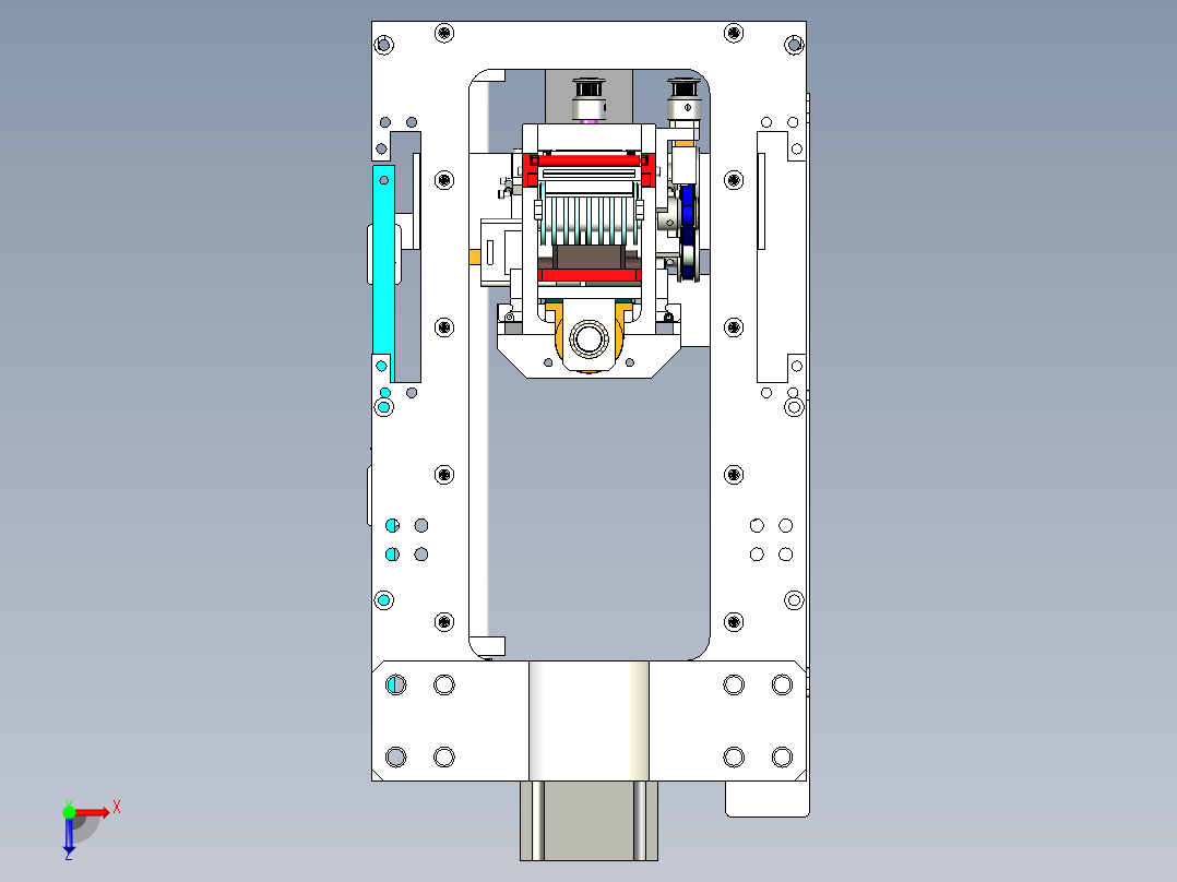 包装带自动放送机设计俯视图