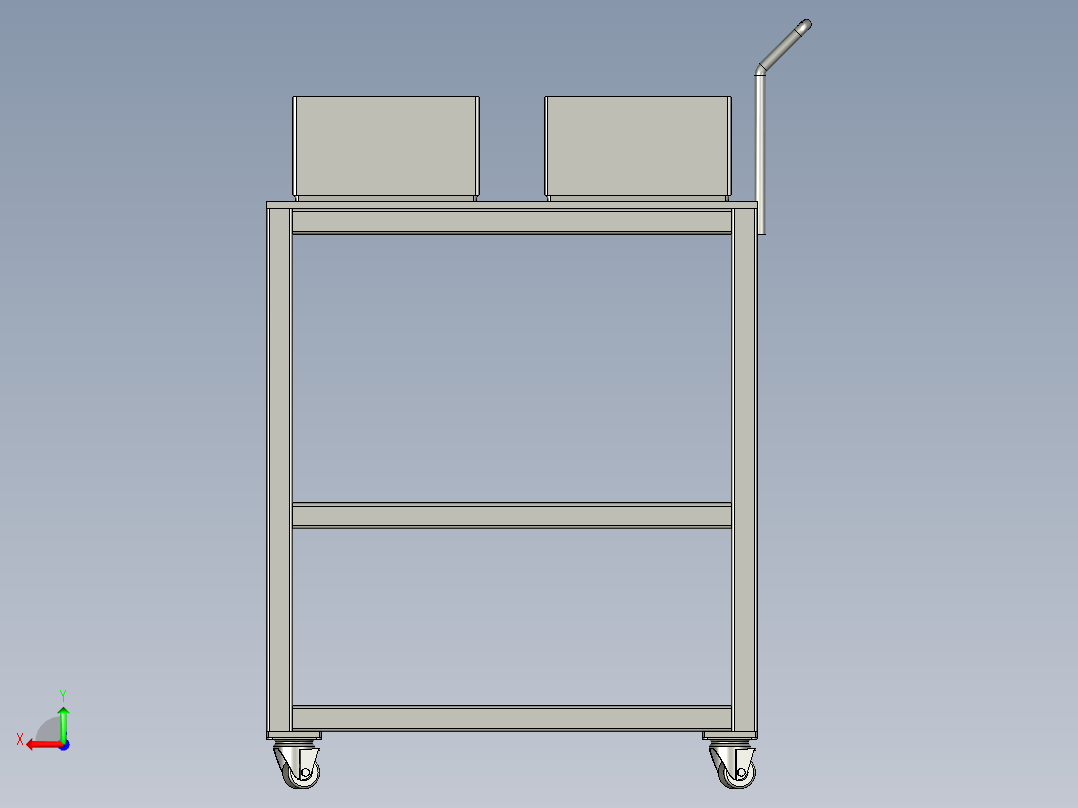 瓶盖上料小车来料后视图