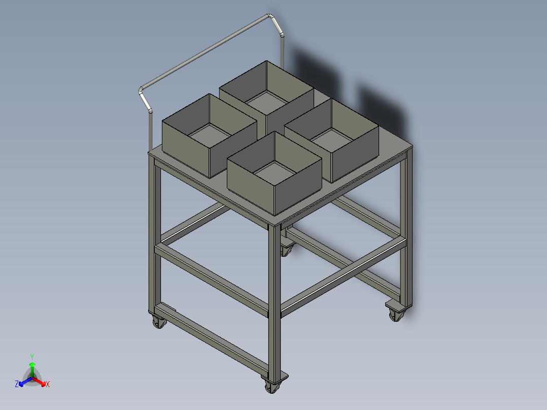 瓶盖上料小车来料正等轴测图