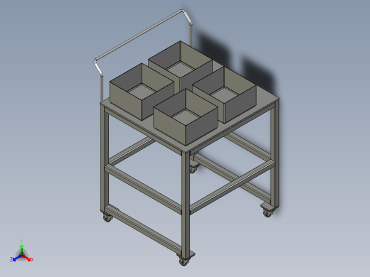 瓶盖上料小车来料正等轴测缩略图