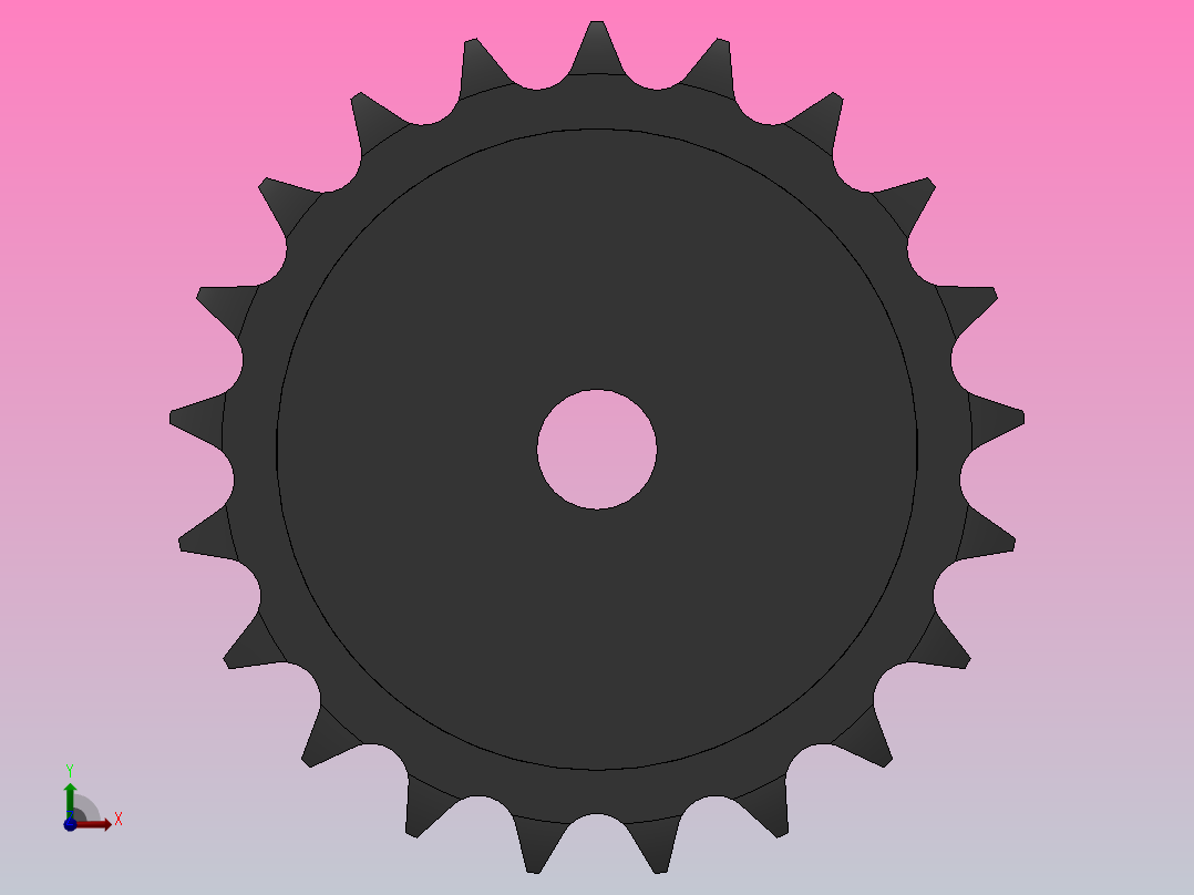 直孔链轮10B型_21-10B-3后视图