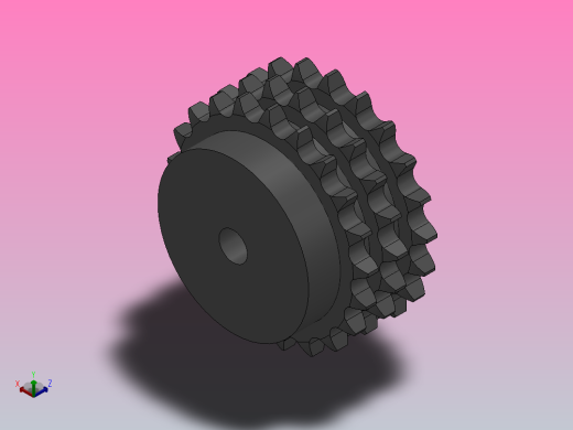 直孔链轮10B型_21-10B-3正等轴测缩略图