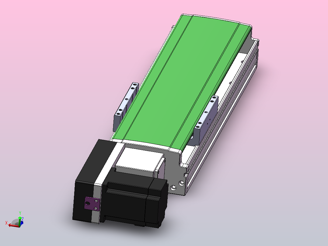 DMB170-RBCM同步带模组直线滑台（电机右后折）[DMS170-L45S300-DT750-C2U-RBCM]主视图