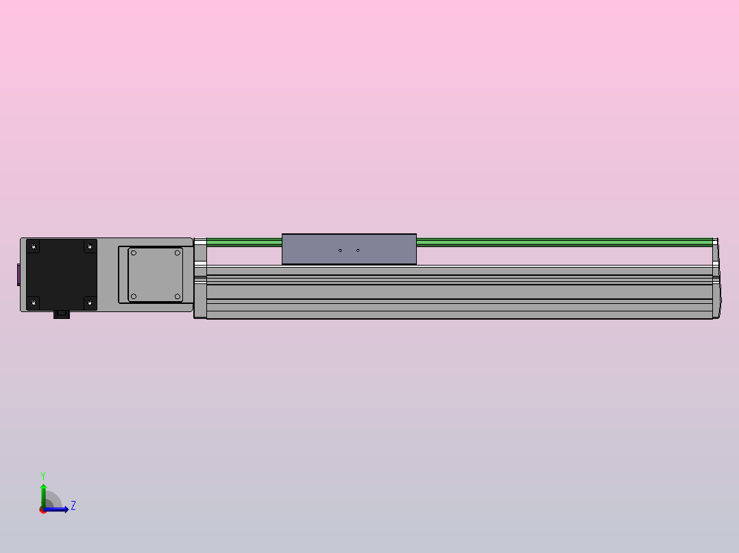 DMB170-RBCM同步带模组直线滑台（电机右后折）[DMS170-L45S300-DT750-C2U-RBCM]左视图