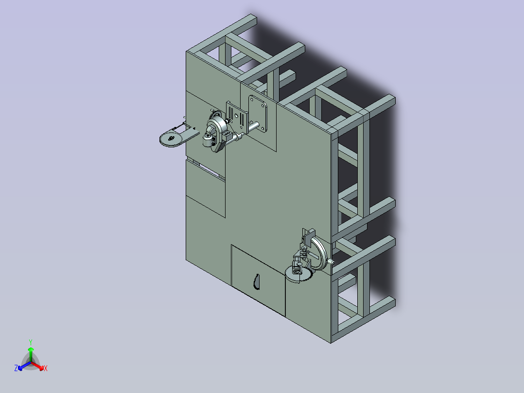 锯、切、磨、钻多功能加工平台设计主视图