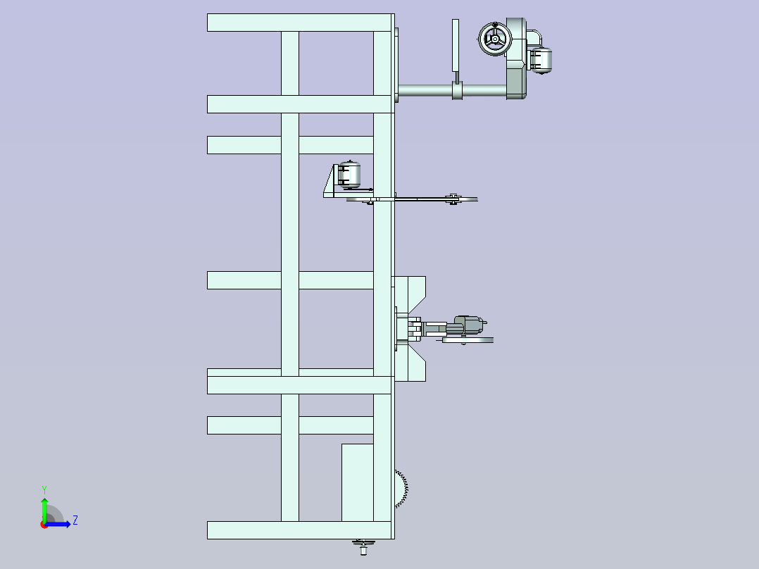 锯、切、磨、钻多功能加工平台设计左视图