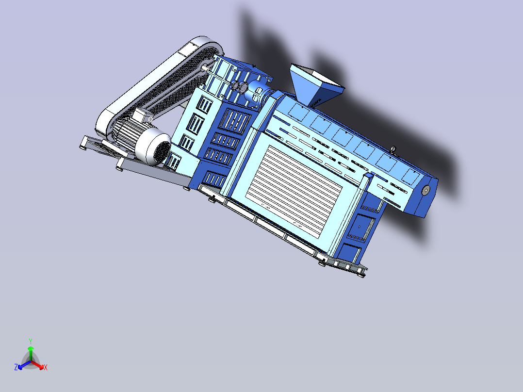 挤压机颗粒机3D图纸主视图