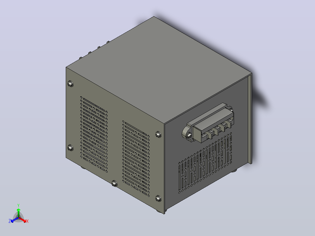 JMB-250～300照明变压器三维模型 202012正等轴测图