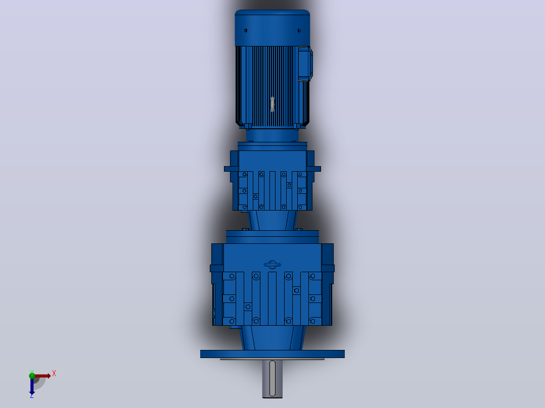 RF67R37法兰轴伸式组合型斜齿轮减速机RF67R37-Y0.18-4P-63-M1-0°-Φ250俯视图