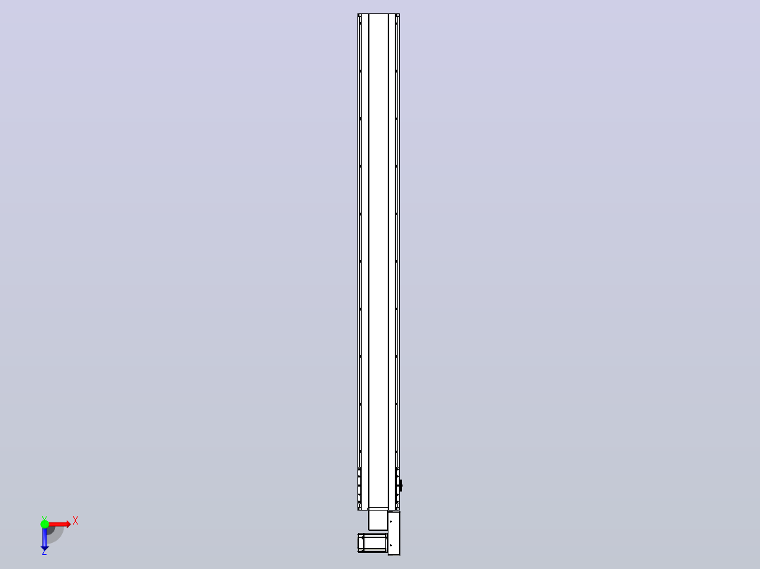 皮带直线轴半封闭可选导轨TPA-HNB-175D-140-L1800-MR-C-P75-N3俯视图