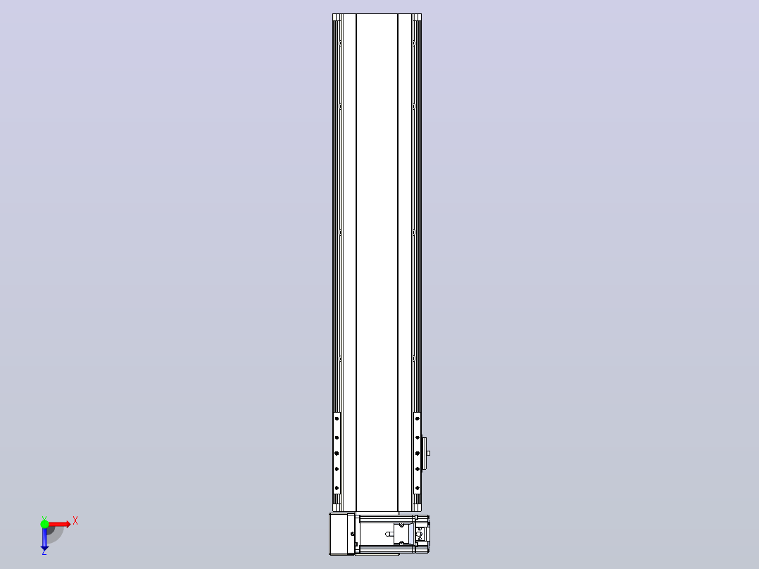 皮带直线轴半封闭可选导轨TPA-HNB-140D-120-L550-LU-C-P40-N3俯视图