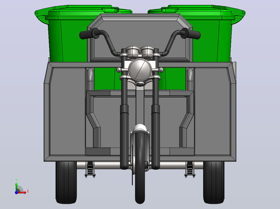 垃圾箱 垃圾处理设备tricycle-bin-1.snapshot-模型格式为 stp前视图