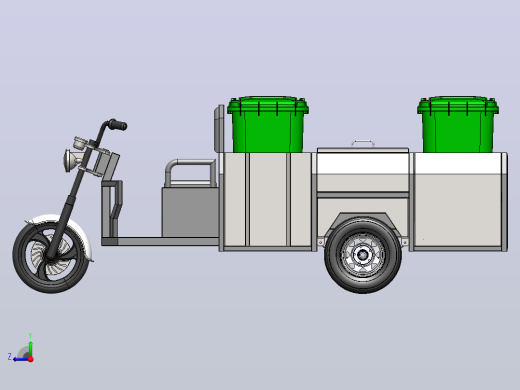 垃圾箱 垃圾处理设备tricycle-bin-1.snapshot-模型格式为 stp右视缩略图