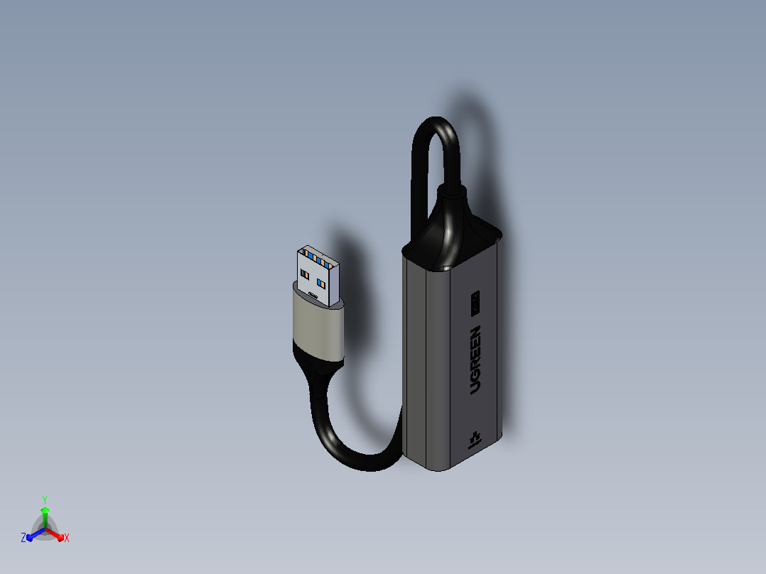 UGREEN USB 转以太网适配器主视图