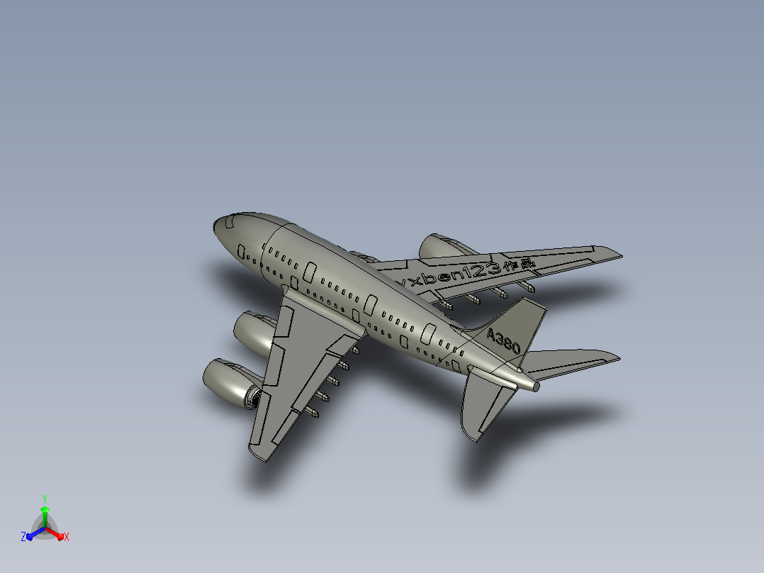 空客A380客机主视图