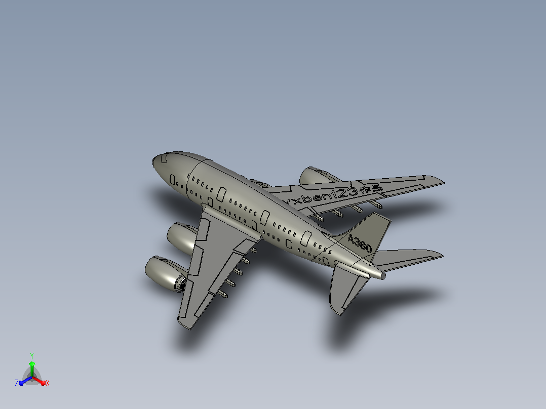 空客A380客机正等轴测图