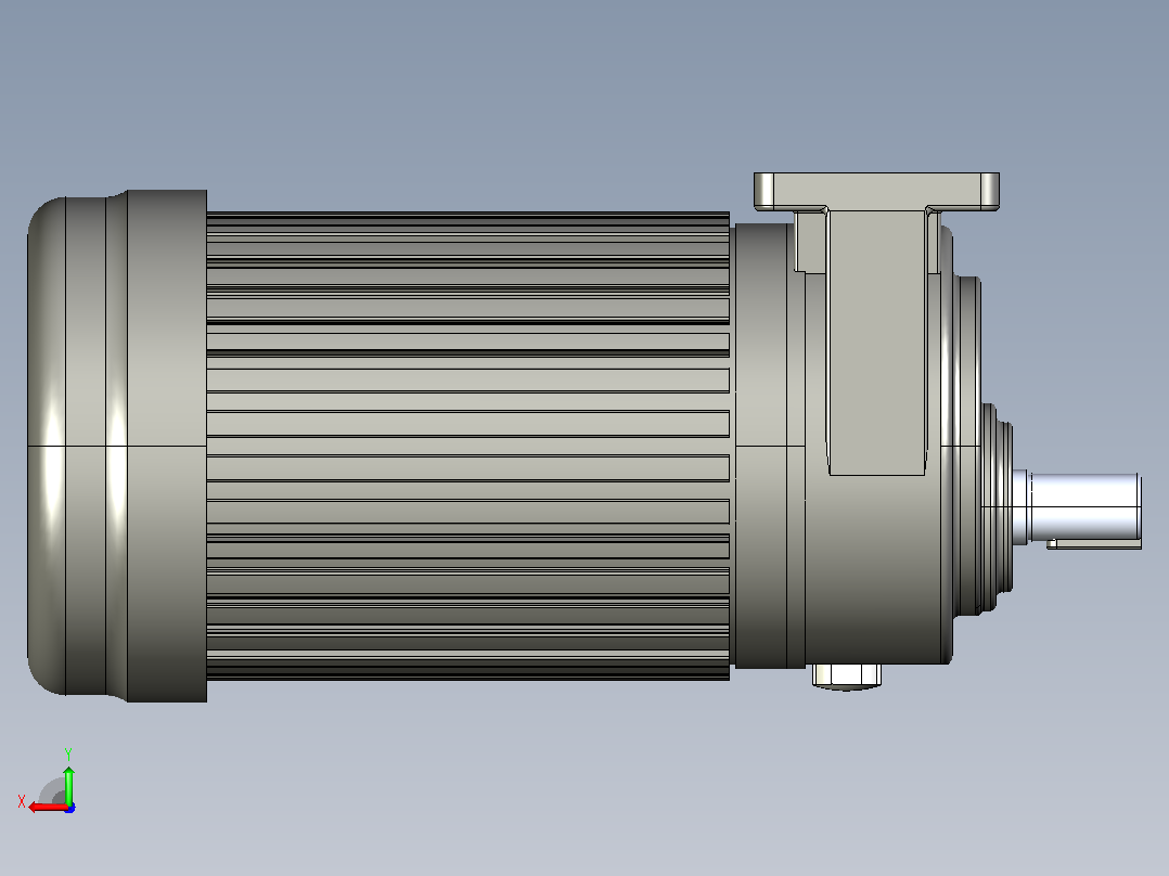 0.4KW-CH型卧式三相铝毂（刹车）马达减速机_CH18-400后视图