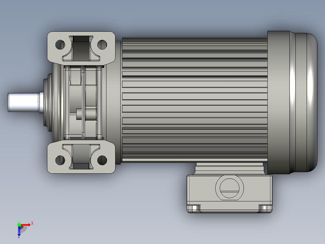0.4KW-CH型卧式三相铝毂（刹车）马达减速机_CH18-400俯视图