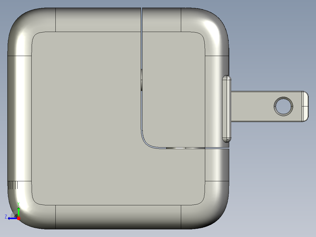 苹果12W USB充电器右视图