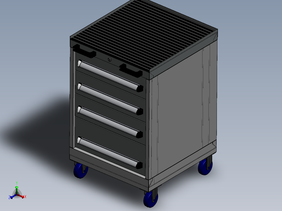 工具柜钣金机柜SW2009含所有特征