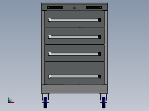 工具柜钣金机柜SW2009含所有特征前视缩略图