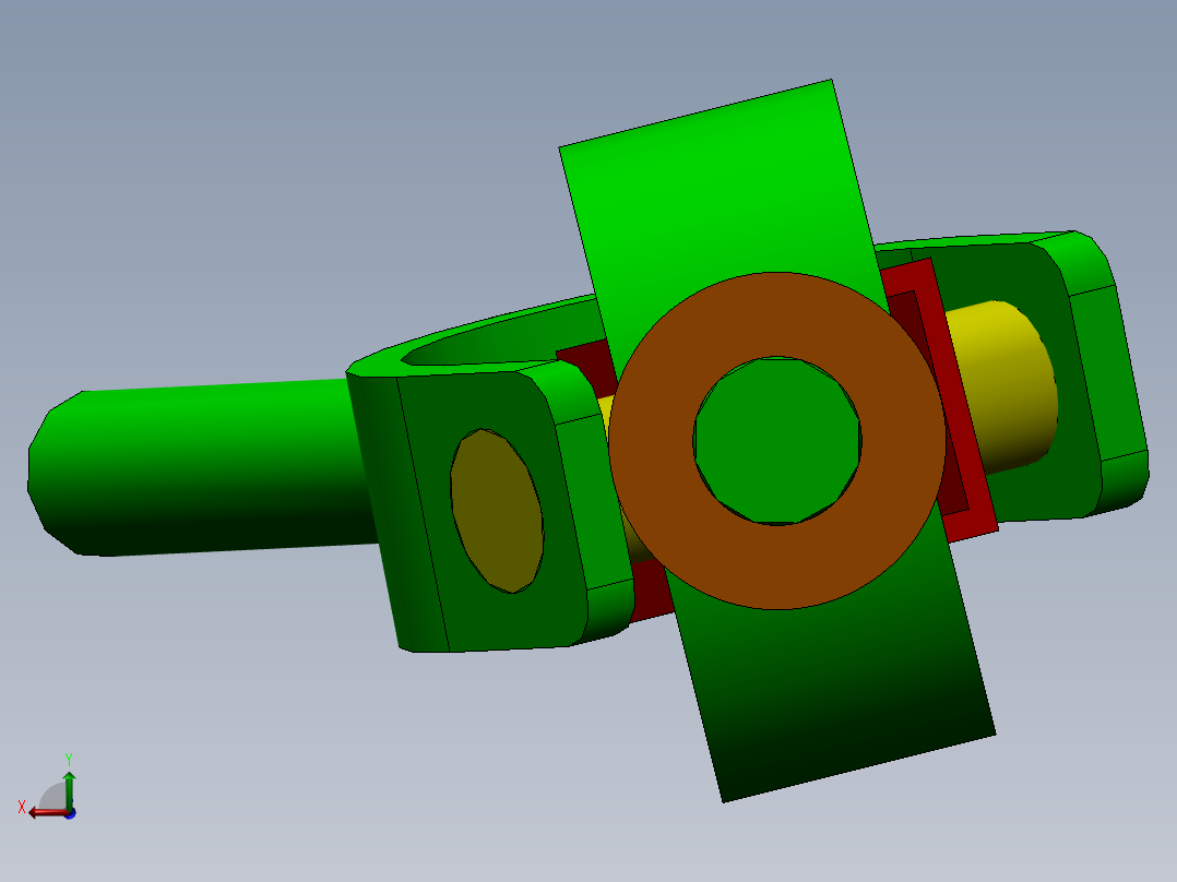 十字万向节联轴器后视图