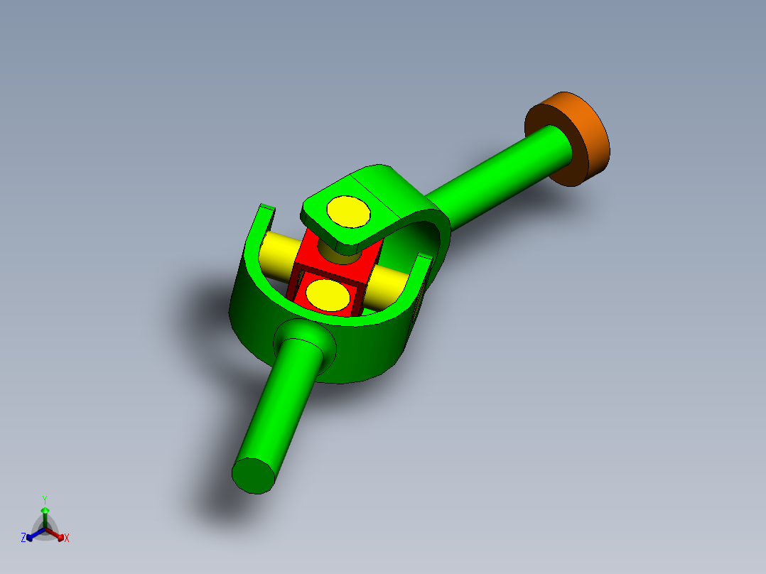 十字万向节联轴器正等轴测图