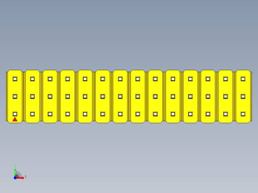 彩色公头100mil（2.54mm）系列-DS1021_yellow_3x14p_100mil_Type1_rev1.0前视缩略图