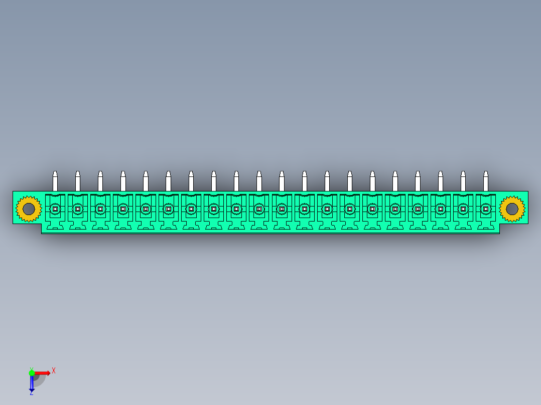 DEGSON 15EDG（公头） 3.81mm 螺钉锁紧，插拔式接线端子 FullPack-15EDGRM-3.81-20P-14-00AH俯视图