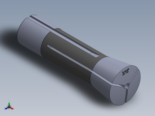 R8-夹头组-R8 COLLET 0.187.SLDPRT正等轴测缩略图