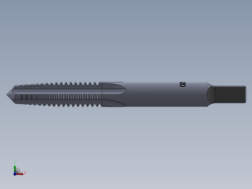 标准英制丝锥-Hand Tap 1-4 20 N1.SLDPRT前视缩略图
