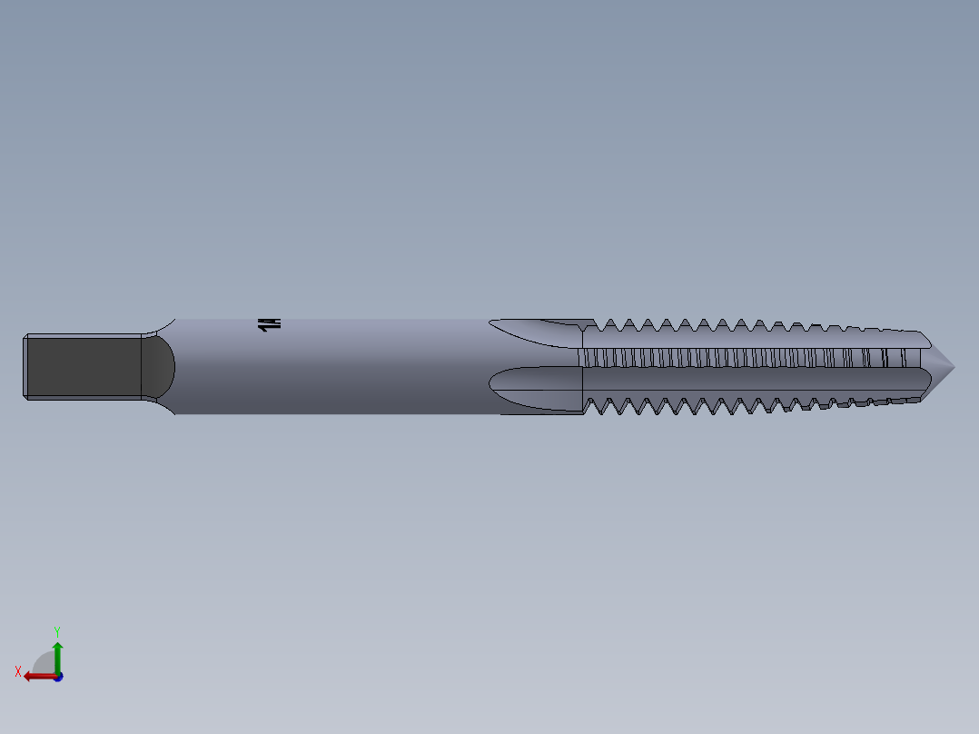 标准英制丝锥-Hand Tap 1-4 20 N1.SLDPRT后视图