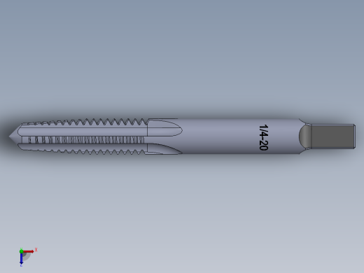 标准英制丝锥-Hand Tap 1-4 20 N1.SLDPRT俯视缩略图
