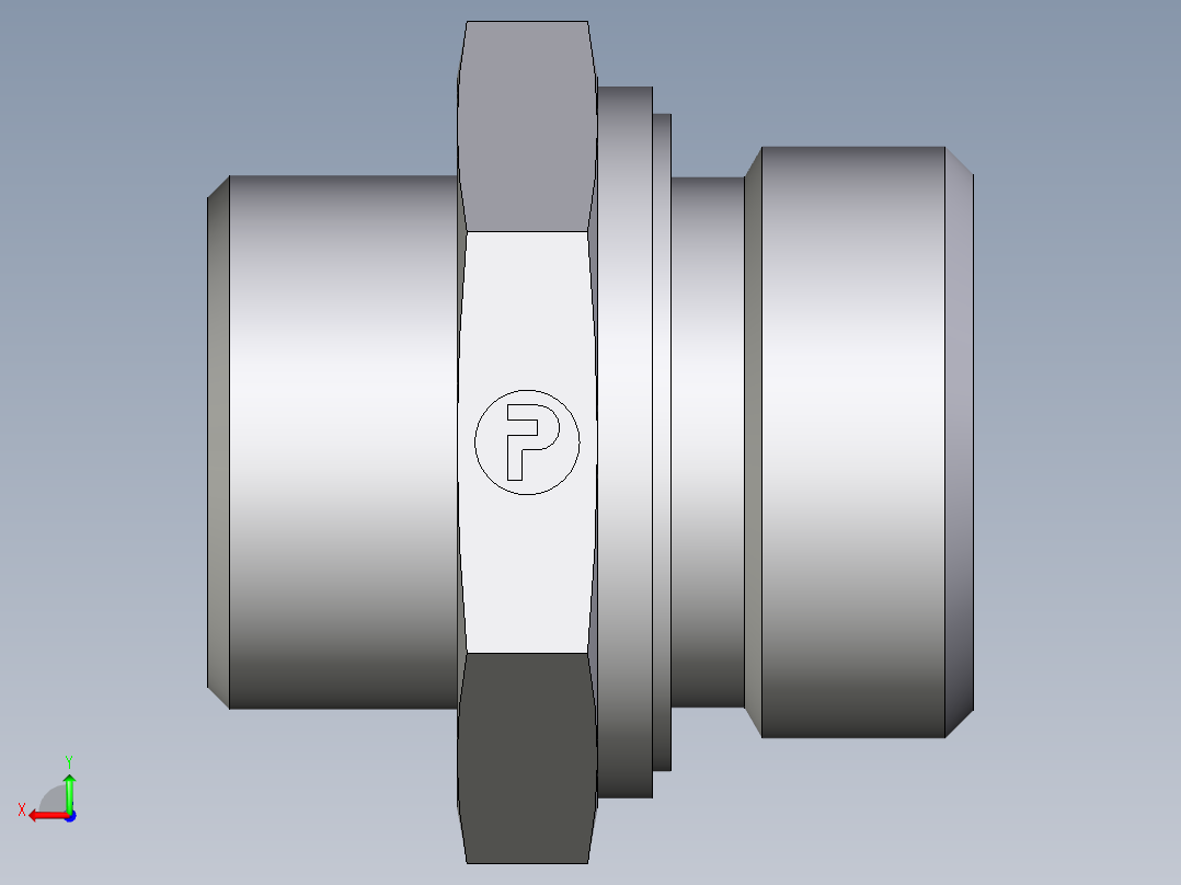 卡套式工业通用硬管接头EO_Male_Stud_connector_GE22LR1EDOMDCF后视图