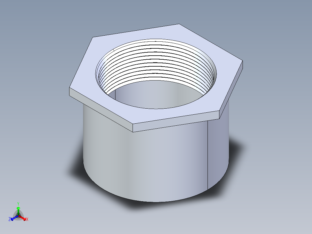 聚氯乙烯配件17-Sch80_ReducerBushing_FPTxSPIG_838-292_2.5in x 2in正等轴测图