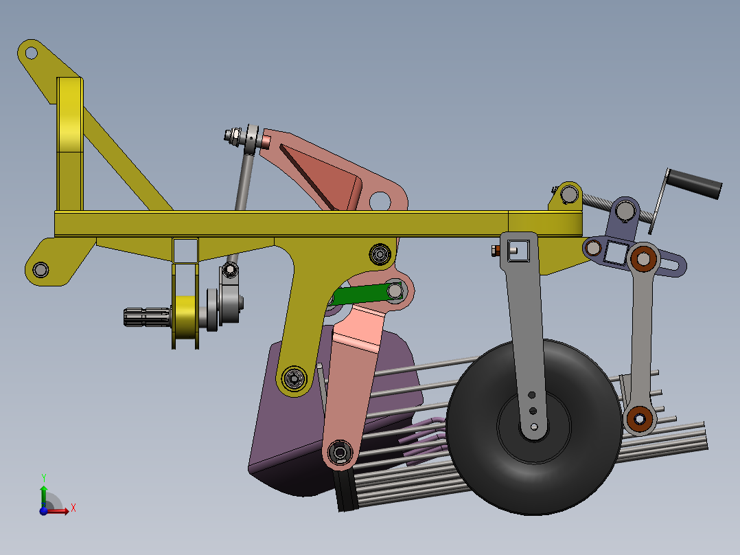 波迈特振动1排马铃薯收割机前视图
