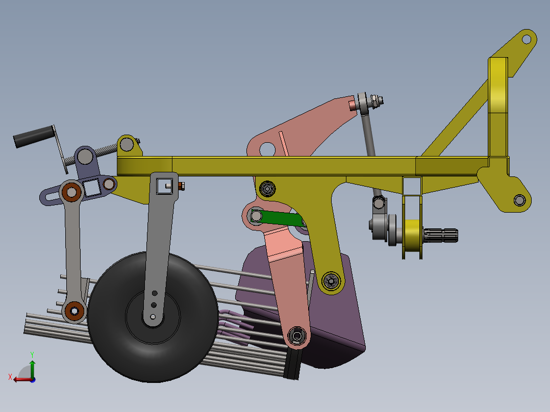 波迈特振动1排马铃薯收割机后视图