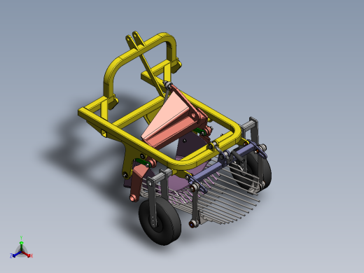 波迈特振动1排马铃薯收割机正等轴测缩略图