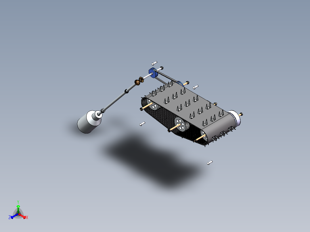 手持式棉花采摘机棉花正等轴测图