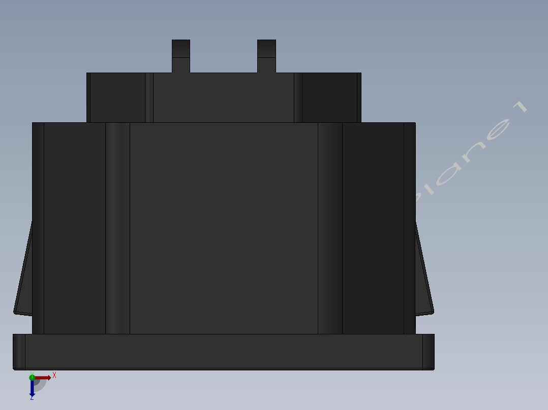 IEC连接器面板- 3路俯视图